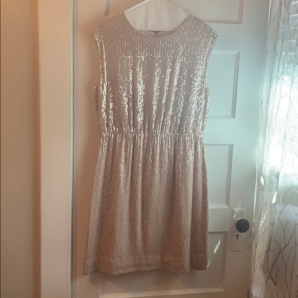 J crew pale pink size 8 sequin dress